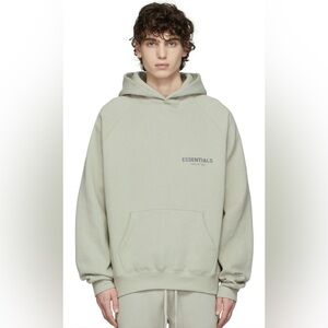 Fear of God Essentials SSENSE Exclusive Hoodie in Concrete - Men's Size Large